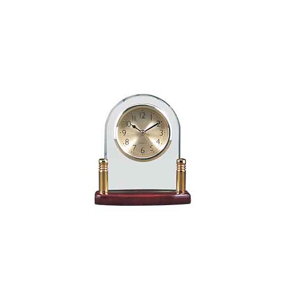 Glass Clocks With Metal And Rosewood Piano Finish Wood | Wilson Trophy