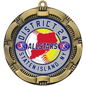 Little League insert medal with banner border