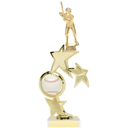 Baseball Trophy Star with Spinning Ball