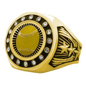 Bright Star Ring - Softball Circle Bling - Gold