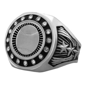 Bright Star Ring - Baseball Circle Bling - Silver