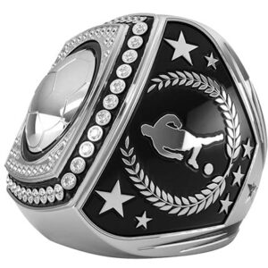 Epic Ring Soccer - Clear Gems Border - Silver