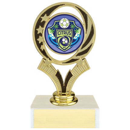 Trophy with Logo Insert - Figure Series - Circle