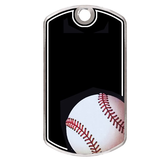 Laser Engraved Black Beauty Dog Tag - Baseball